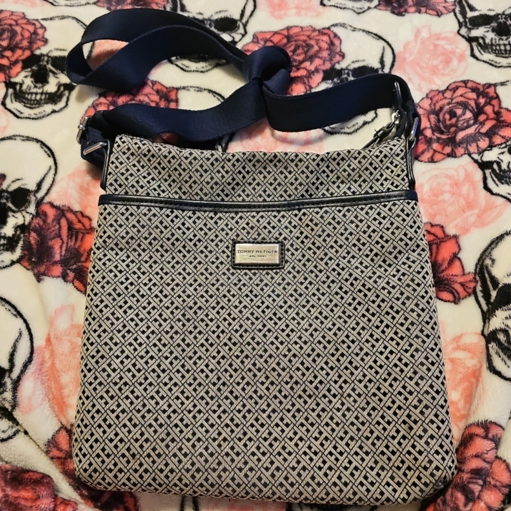 Tommy Hilfiger Black and White Crossbody Bag